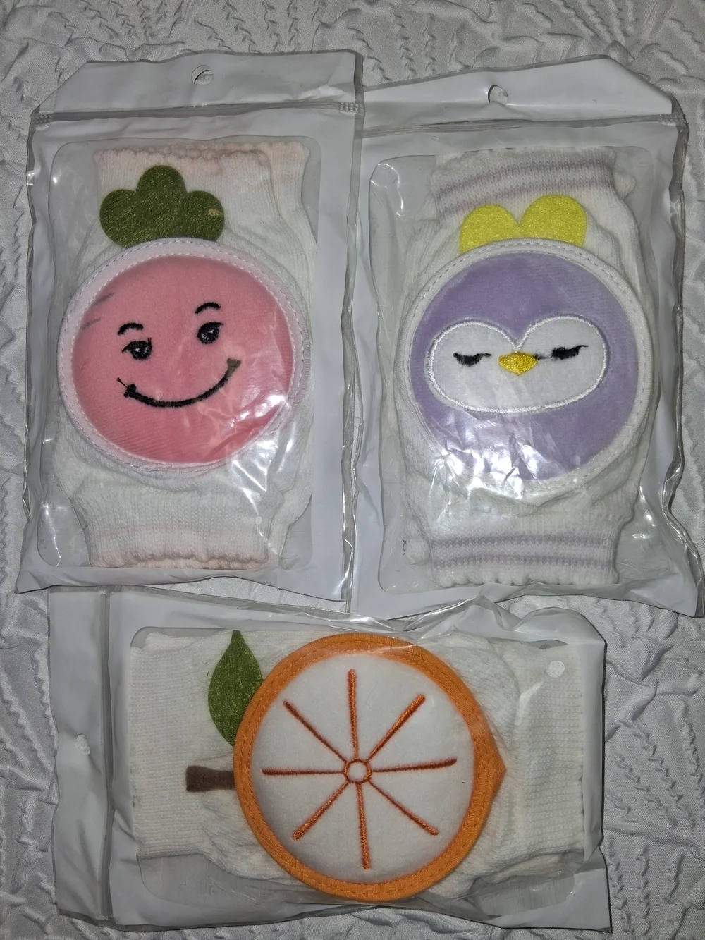 Kids Pink Fruit Smile Knee Protectors Set